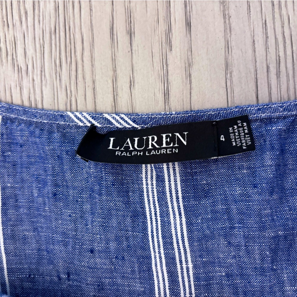 Lauren Ralph Lauren Blue and White Sleeveless Sundress Size 4 - Picture 8 of 12